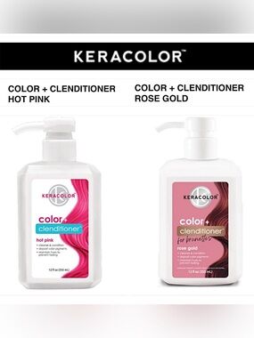 *2* KERACOLOR HAIR Color + Clenditioner HOT PINK & ROSE GOLD for BRUNETTES